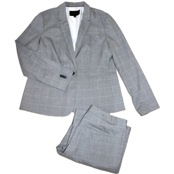 BANANA REPUBLIC *Like New* 2-Piece Tailored Pant Suit in Gray Geometric (Large) - Picture 14 of 14